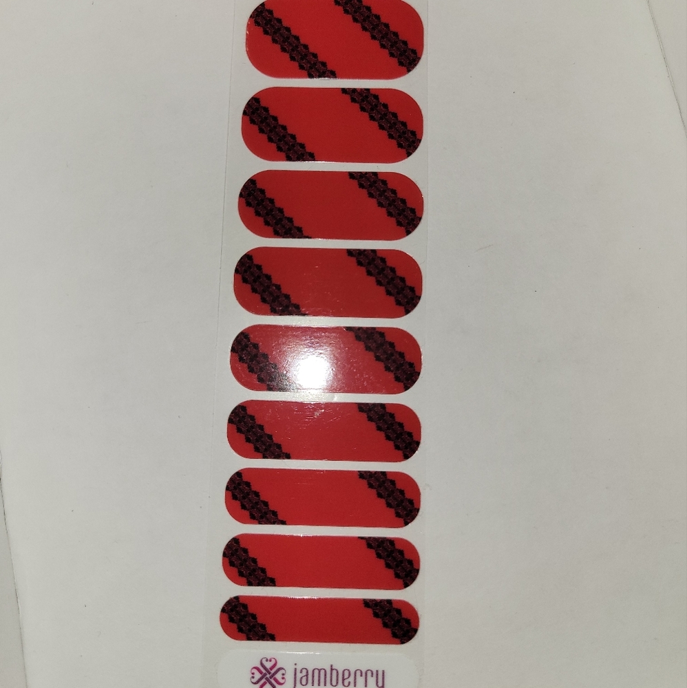 Jamberry red lace nail wraps